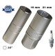 SET 2 BUSSOLE LUNGHE X CANDELE DI AUTO E MOTO DA 16 & 21 mm CON ATTACCO DA 3/8  