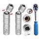 SET 2 CHIAVI A BUSSOLA + CRICCHETTO DA 3/8 CON SNODO PER CANDELE DA 14 & 16 mm