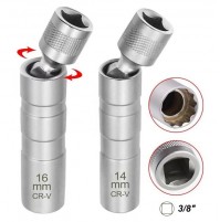 SET 2 CHIAVI A BUSSOLA DA 3/8 CON SNODO X CANDELE DA 14 & 16 mm LUNGHEZZA 97 mm