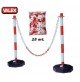 SET 2 COLONNINE + CATENA PLASTICA 25 MT. BICOLORE CON BASE X SEGNALETICA STRAD.