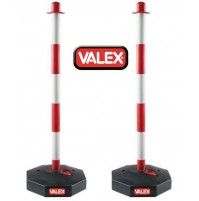 SET 2 COLONNINE COLONNE BICOLORE CON BASE PER SEGNALETICA STRAD. 90 CM 