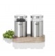 SET 2 MACINA SALE E PEPE MANUALI IN ACCIAIO INOX CON BASE IN LEGNO D'ACACIA
