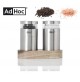 SET 2 MACINA SALE E PEPE MANUALI IN ACCIAIO INOX CON BASE IN LEGNO D'ACACIA