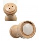 SET 2 PEZZI CONTENITORE DOSATORE SPARGI SALE E PEPE IN LEGNO MASSELLO DI FAGGIO 