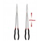 SET 2 PINZE EXTRA LUNGHE 410 mm BECCHI FINI DRITTI E CURVI 25°  ACCIAIO FORGIATO