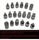 SET 20 PZ DI BUSSOLE X TAPPI DI SCARICO OLIO DA 3/8 CON MANICO A LEVA SNODABILE