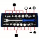 SET 20 PZ DI BUSSOLE X TAPPI DI SCARICO OLIO DA 3/8 CON MANICO A LEVA SNODABILE