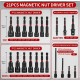 SET 21 INSERTI MAGNETICI SVITA BULLONI IN MILLIMETRI E POLLICI 65 mm + PROLUNGHE