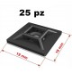 SET 25 PEZZI SUPPORTO ADESIVO 19X19 mm X FASCETTE AUTOSTRINGENTI DA 3,6 mm NERO