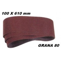 SET 3 FOGLI A NASTRO CARTA VETRATA ABRASIVA 100 X 610 mm GRANA 80 X LEVIGATRICE