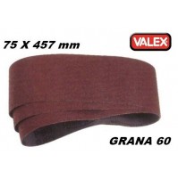 SET 3 FOGLI A NASTRO CARTA VETRATA ABRASIVA 75 X 457 mm GRANA 60 X LEVIGATRICE