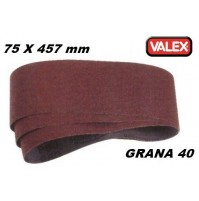 SET 3 FOGLI A NASTRO CARTA VETRATA ABRASIVA 75 X 457mm GRANA 40 X LEVIGATRICE 