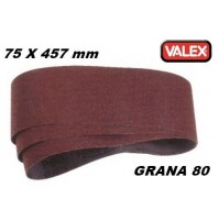 SET 3 FOGLI A NASTRO CARTA VETRATA ABRASIVA 75 X 457mm GRANA 80 X LEVIGATRICE