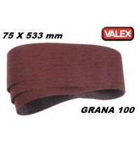 SET 3 FOGLI A NASTRO CARTA VETRATA ABRASIVA 75 X 533 mm GRANA 100 X LEVIGATRICE