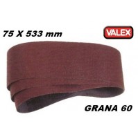 SET 3 FOGLI A NASTRO CARTA VETRATA ABRASIVA 75 X 533 mm GRANA 60 X LEVIGATRICE