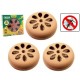 SET 3 PEZZI CONTENITORE IN TERRACOTTA COCCIO PER SPIRALI ZANZARE + 10 RICARICHE