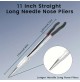 SET 3 PINZE EXTRA LUNGHE 410 mm BECCHI FINI DRITTI E CURVI 25°  ACCIAIO FORGIATO