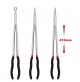 SET 3 PINZE EXTRA LUNGHE 410 mm BECCHI FINI DRITTI E CURVI 25°  ACCIAIO FORGIATO