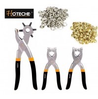 SET 3 PINZE - FUSTELLATRICE OCCHIELLATRICE E PINZA X BOTTONI AUTOMATICI X CUOIO