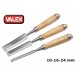 SET 3 SCALPELLI PER LEGNO LAMA IN ACCIAIO 10 -16 -24 mm LUNGH. 245 mm 