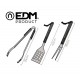 SET 3 UTENSILI PER BARBECUE IN ACCIAIO INOX CON MANICO IN LEGNO DI ROVERE 