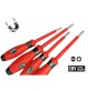 SET 4 CACCIAVITI GIRAVITI CERCAFASE ISOLATI PUNTA TAGLIO E CROCE MAGNETICA