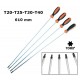 SET 4 CACCIAVITI TORX SENZA FORO EXTRA LUNGHI - 610mm T20-T40 IN ACCIAIO CROMATO