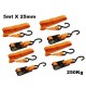 SET 4 CINGHIE CINGHIA CON GANCI TENDITORE A CRICCHETTO 25 mm X 5 METRI 250 Kg 