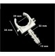 SET 4 CLIP SUPPORTI FERMA REGGI TUBO IN PLASTICA 25 mm CON FISCHER DI FISSAGGIO
