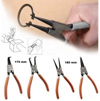 SET 4 PINZE X ANELLI ELASTICI SEEGER 170-180 mm DRITTE ANGOLO INTERNE ESTERNE --