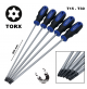 SET 5 CACCIAVITI TORX 300 mm CON FORO CALAMITATI IN ACCIAO FORGIATO T15 -T30