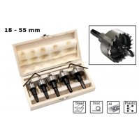SET  5 FRESE A TAZZA IN ACCIAIO HSS DIAMETRO 18 - 55 mm PER METALLO E PLASTICA