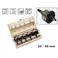 SET  5 FRESE A TAZZA IN ACCIAIO HSS DIAMETRO 20 - 40 mm PER METALLO E PLASTICA