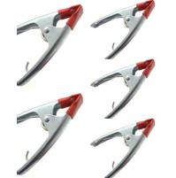 SET 5 MORSETTO PINZA A MOLLA 105 mm X FISSARE BLOCCARE IN ACCIAIO PUNTE PLASTIF.