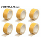 SET 6 ROTOLI DI NASTRO BIADESIVO BI ADESIVO PER MOQUETTE 5 METRI X 50 mm