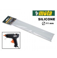 SET 6 STICK DI SILICONE TRASPARENTE DI DIAMETRO 11 X 300 mm PER PISTOLA A CALDO