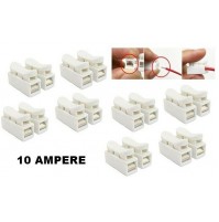 SET 8 PEZZI MORSETTI MORSETTO CONNETTORE A LEVA (NO VITI) PER CAVI ELETTRICI 10A