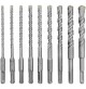 SET 9 PUNTE SDS PLUS IN ACCIAIO AL CARBURO CON TESTA A 4 TAGLIENTI PER CEMENTO 