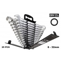 SET CHIAVI COMBINATE 24 PEZZI 6-32 mm IN ACCIAIO CHROME VANADIUM + RACCOGLITORE