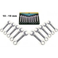 SET DI 10 CHIAVI COMBINATE CORTE IN ACCIAIO FORGIATO SATINATO 10-19 mm 