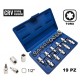 SET DI CHIAVI A BUSSOLA TORX MASCHIO FEMMINA DA 1/2 - 19 PEZZI CHROME VANADIUM