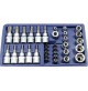SET DI CHIAVI A BUSSOLA TORX MASCHIO FEMMINA + INSERTI 34 PEZZI CHROME VANADIUM