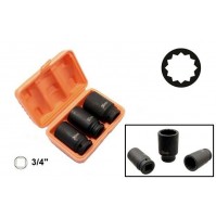 SET DI CHIAVI BUSSOLA AD IMPATTO DA 3/4 - 3 PEZZI 30 -36 mm LUNGHEZZA 80 mm