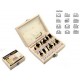 SET FRESE A LEGNO PER PANTOGRAFO 8 mm 12 PEZZI IN VALIGETTA DI LEGNO