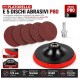 SET PLATORELLO + 5 DISCHI CARTA VETRATA P80 A STRAPPO 125mm X TRAPANO E SMER.