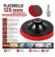 SET PLATORELLO + 5 DISCHI CARTA VETRATA P80 A STRAPPO 125mm X TRAPANO E SMER.