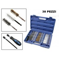 SET SPAZZOLE SCOVOLINI ASSORTITI IN SETOLE E METALLO CON MANICO E PROLUNGA 38 PZ