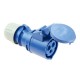 SET SPINA + PRESA MOBILE CEE 3 POLI AD USO INDUSTRIALE MONOFASE 16A 2P+T 