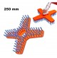 SPAZZOLA CON FILI DI NYLON X DECESPUGLIATORE 4 PUNTE LARGHEZZA 250 mm FORO 25.4