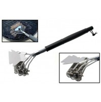SPAZZOLA TRIPLA PULISCI GRIGLIA X FORNO E BARBECUE IN ACCIAIO INOX 420 - 420 mm